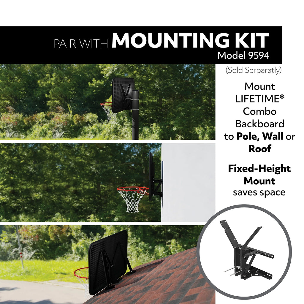 Basketball Backboard and Rim Combo 44 inch Polycarbonate J391
