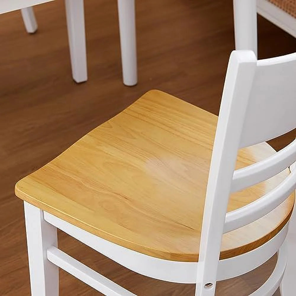 Wooden Dining Chairs Set of 2 Ladder Back Armless Walnut V253085