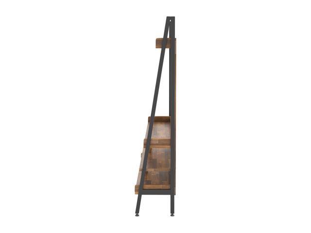 Matte Black Industrial Wood Entertainment Center W8144