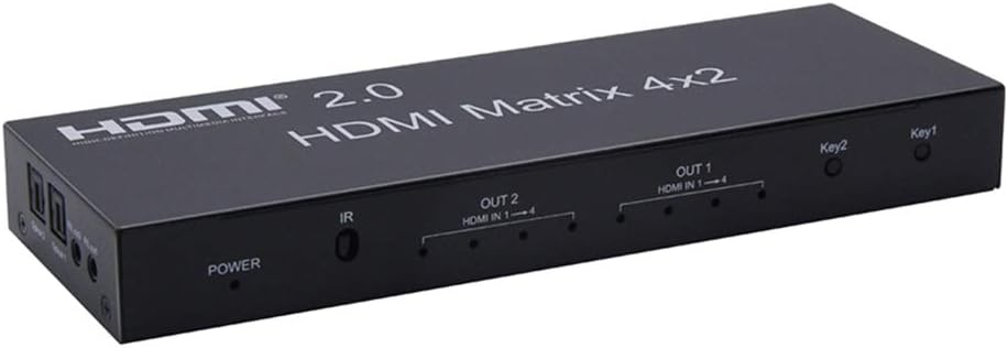 4K HDMI 2.0 Matrix 4X2 Switch with Optical & L/R 3.5mm Output D64894