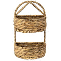 2-Tier Oval Wicker Wall Hanging Storage Baskets Set of 1 Water Hyacinth N4151