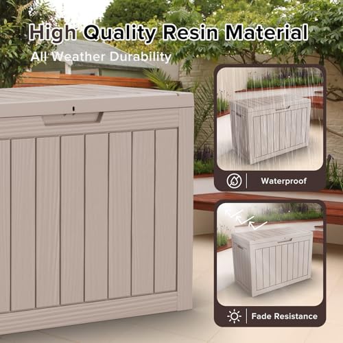 75 Gallon Waterproof Resin Deck Box with Wheels H419