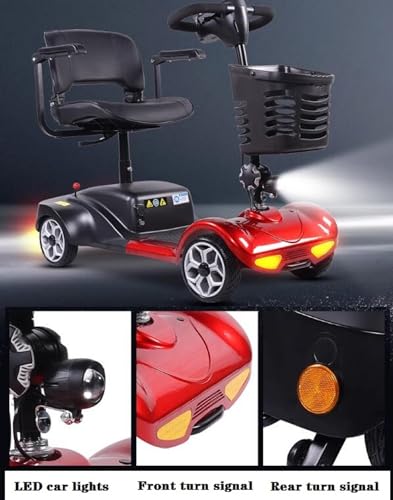 Red 4 Wheel Mobility Scooter with Basket L298