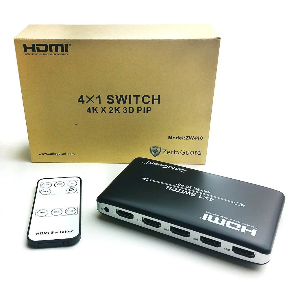 4 Port 4K HDMI Switch with PIP and IR Remote Control J8912