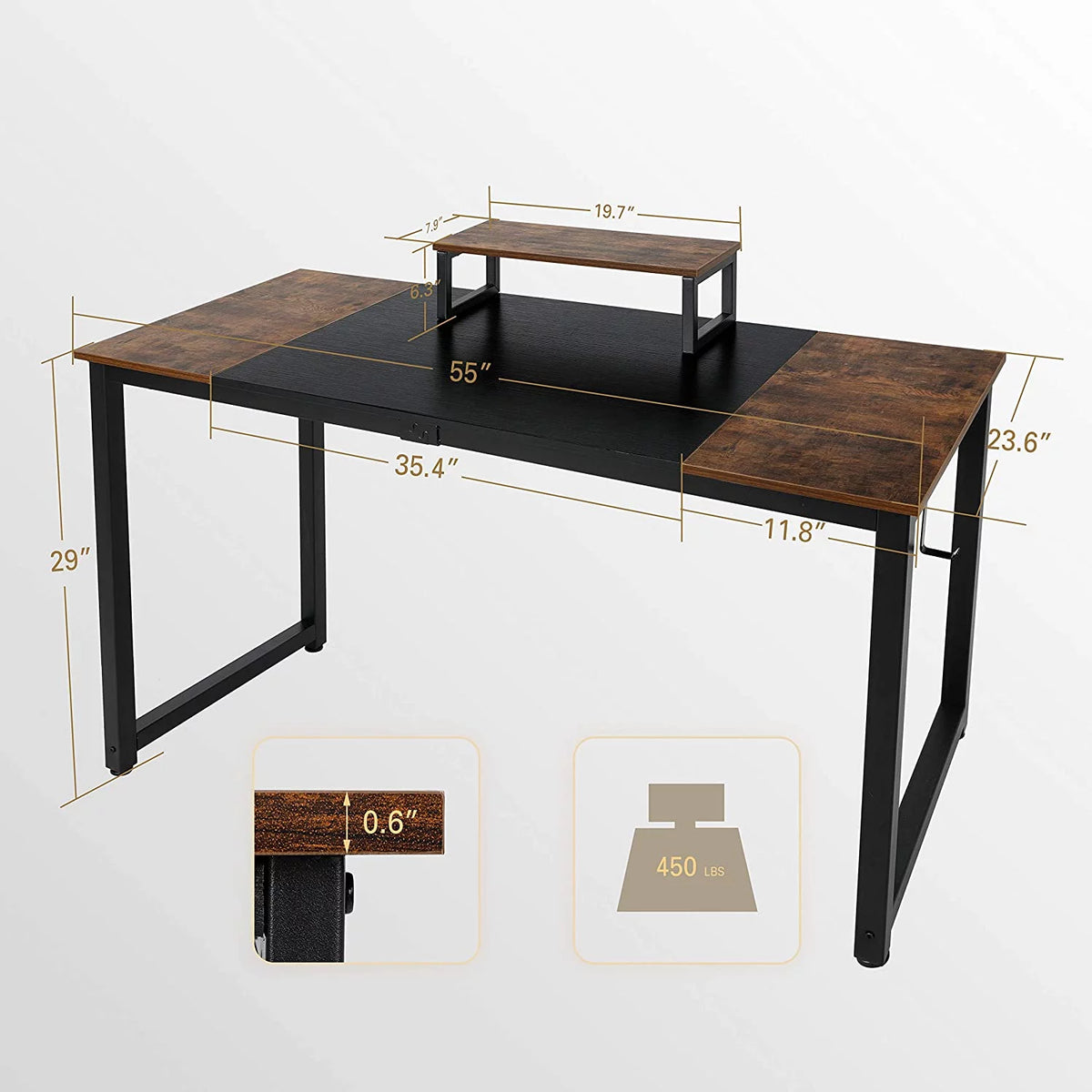 Computer Desk with Monitor Stand Y99315