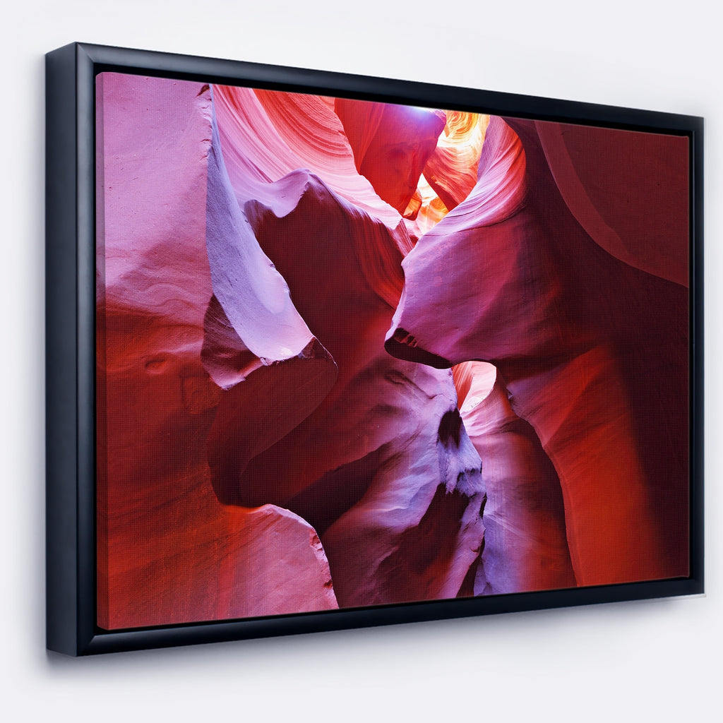 Purple Rays in Antelope Canyon Framed Canvas Print 40 in. x 30 in. G32332