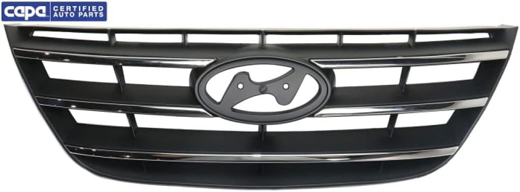 Chrome Shell & Insert Painted Black Plastic Grille Assembly F522524
