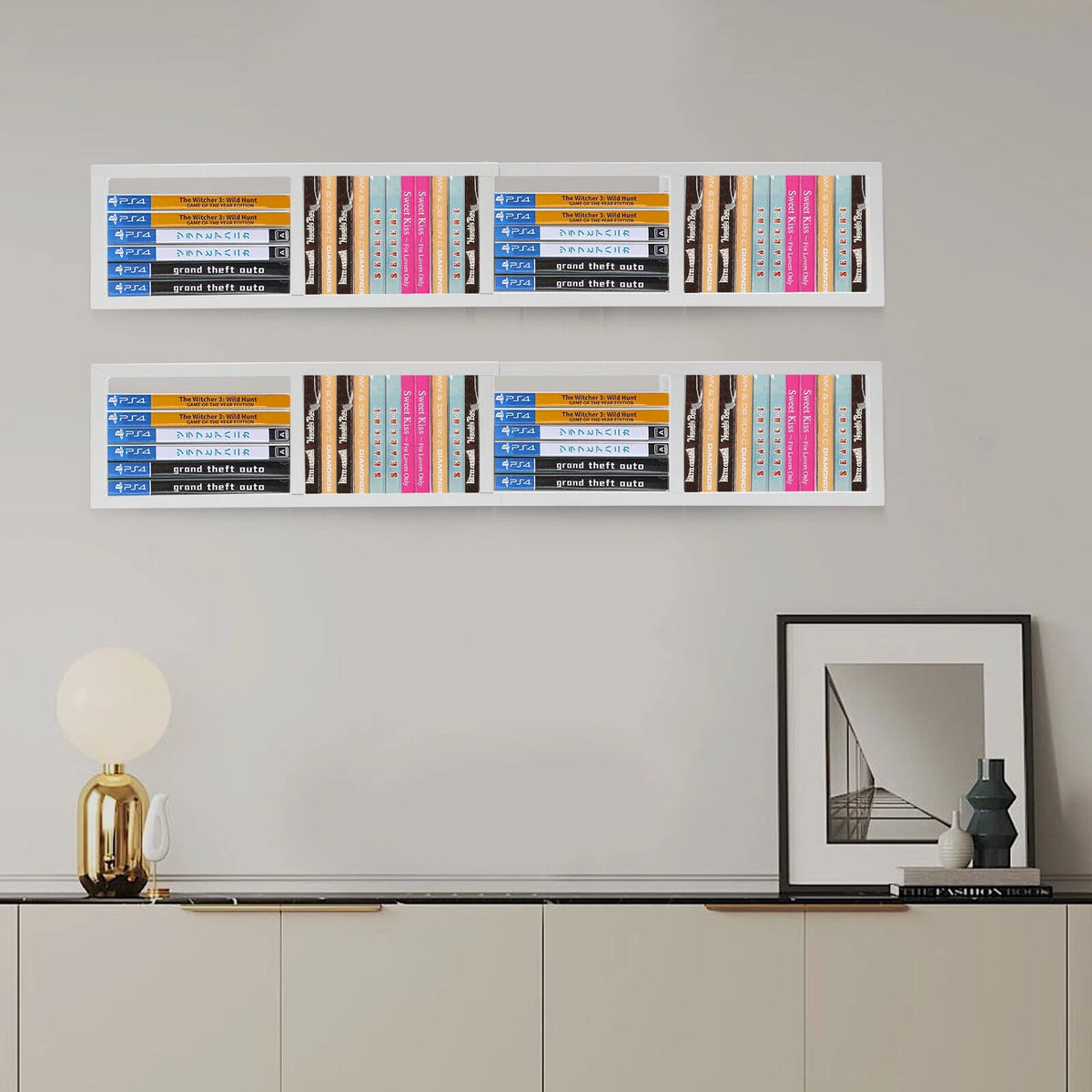 Metal Storage Media Shelf CD DVD Rack Wall Mount K98903