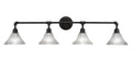 Vintage 4 Light 44 inch Bath Bar in Dark Granite with Frosted Crystal Glass U79058