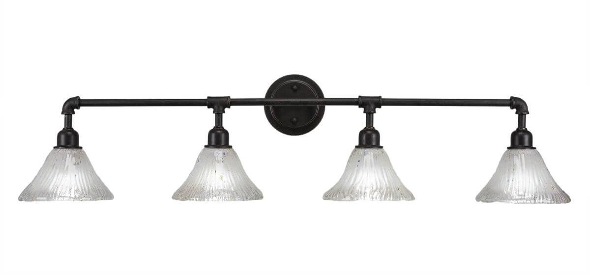 Vintage 4 Light 44 inch Bath Bar in Dark Granite with Frosted Crystal Glass U79058