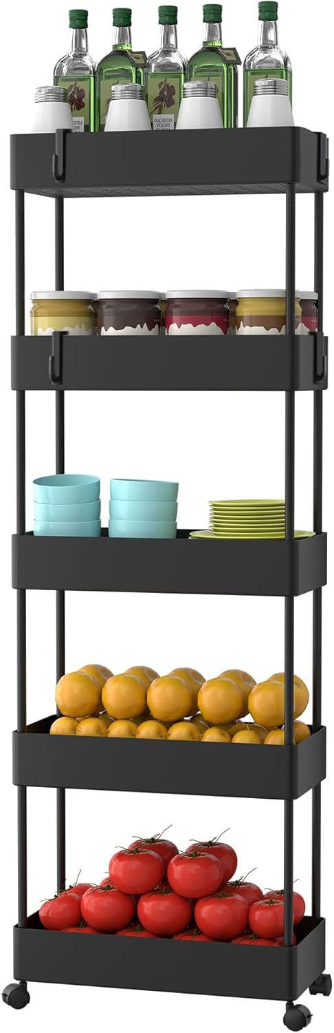 5 Tier Rolling Storage Cart Y436