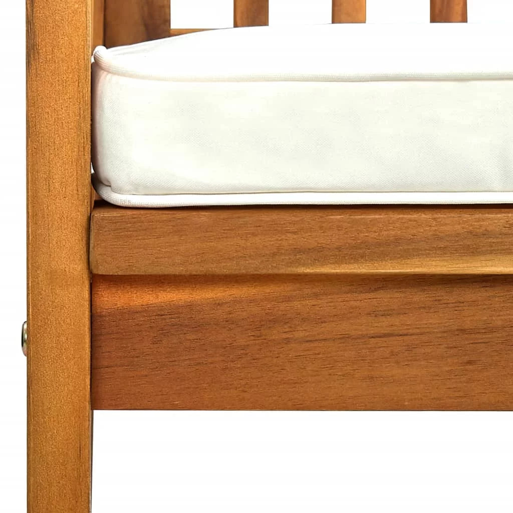 Patio Bench with Cushion Solid Acacia Wood L5880