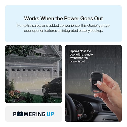 Garage Door Opener with Battery Backup, Black B935562