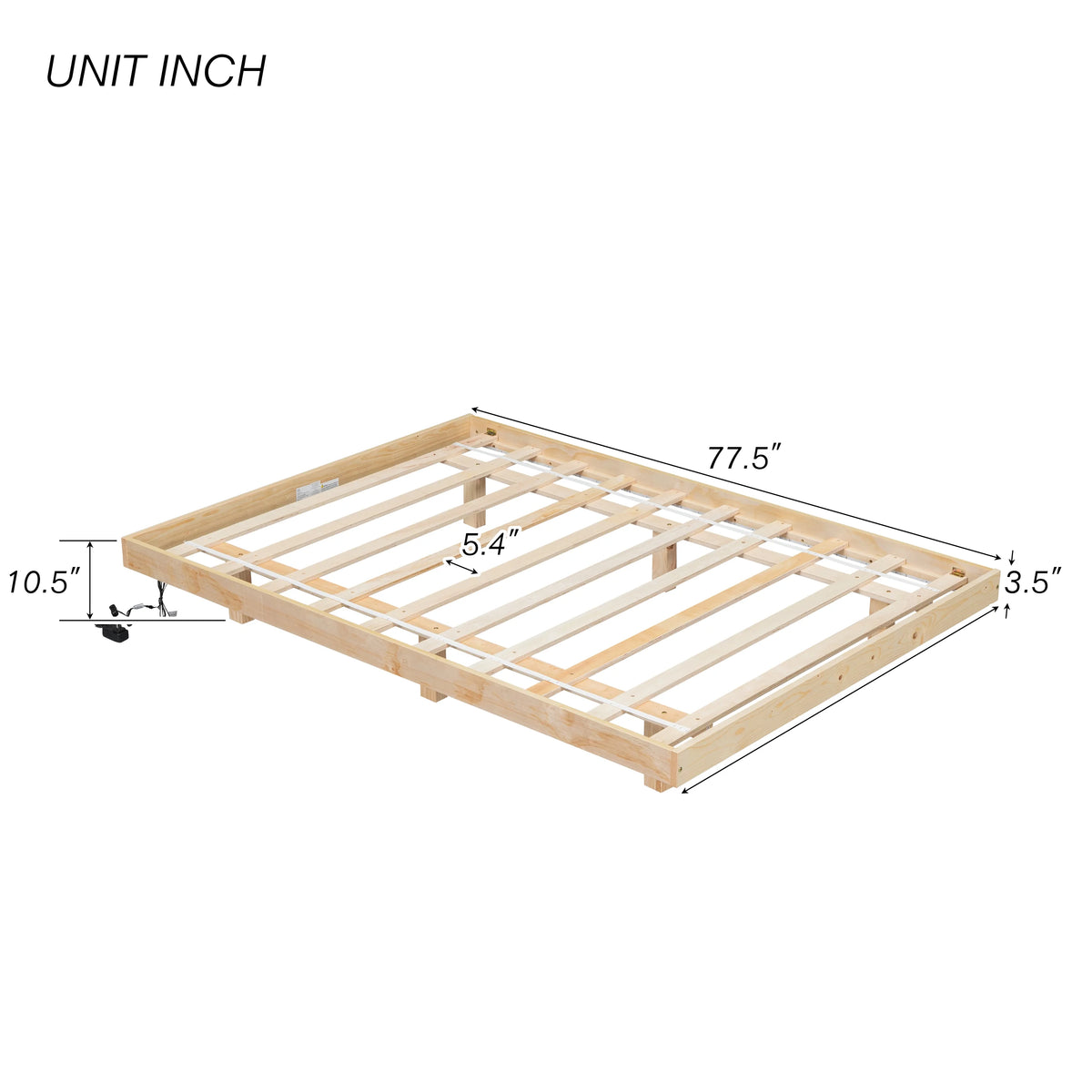 Full Size Low Profile Platform Bed with LED Lights S816