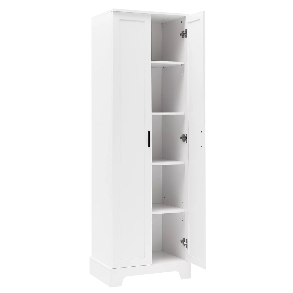 Tall Wood Bathroom Storage Cabinet with Adjustable Shelves B41266