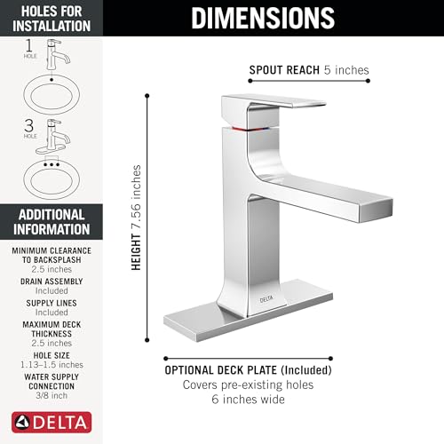 Matte Black 1 Hole Bathroom Faucet with Push-Pop Drain F86095