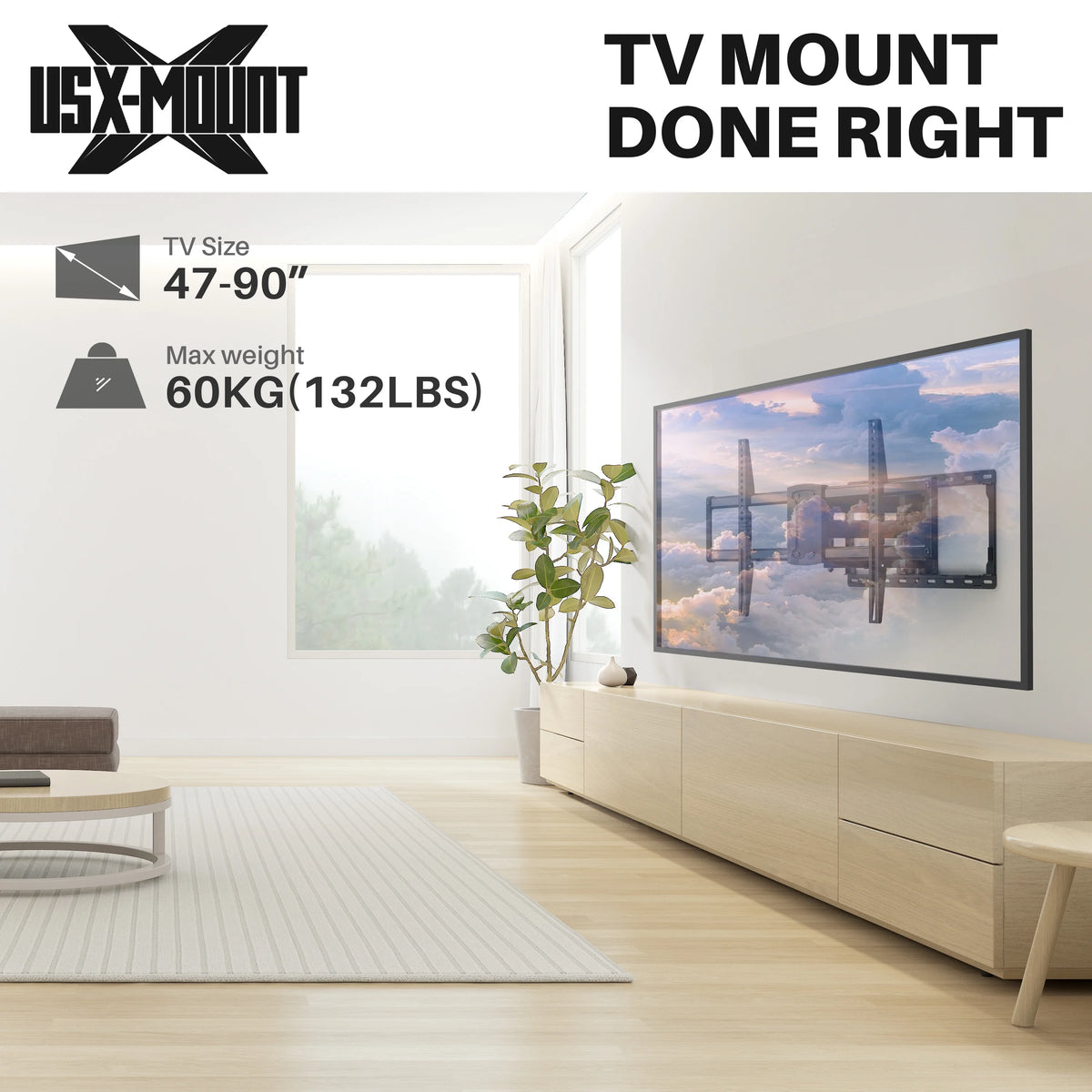 Full Motion TV Wall Mount for 47-90 inch TVs S170439