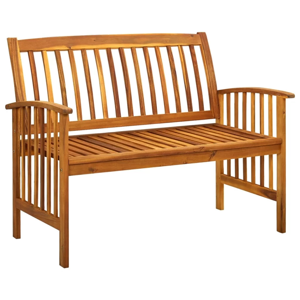 Patio Bench with Cushion Solid Acacia Wood L5880