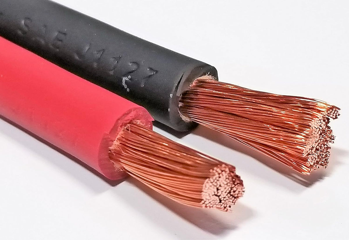 6 Gauge Pure Copper Flexible Cable Wire 20 ft Black 20 ft Red Q61204