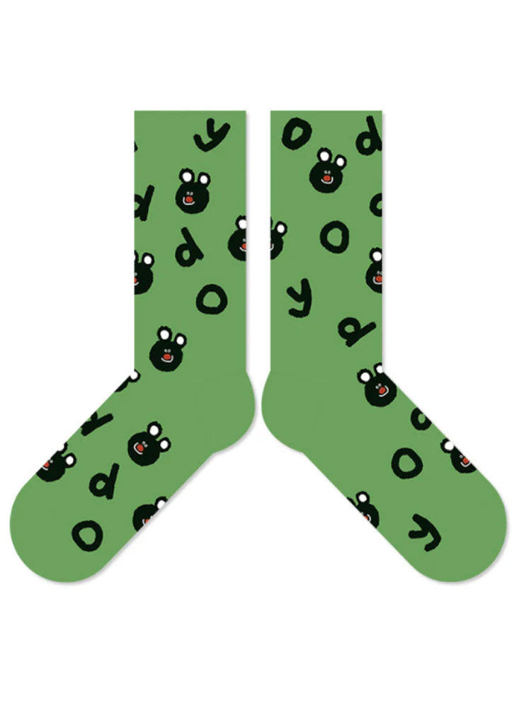 Black Bear Cotton Socks N2276
