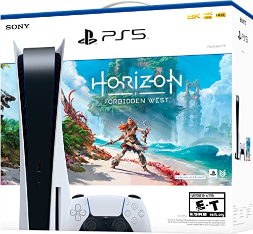 Playstation 5 Disc Version Console Horizon Forbidden West Bundle - 4K-TV Gaming, 16GB GDDR6 RAM, 8K Output, WiFi 6, Ultra-High Speed 825GB SSD N8478