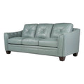 Spa Green Leather Tufted Back Sofa P678