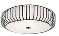 Black Caged Glass Flushmount V9045