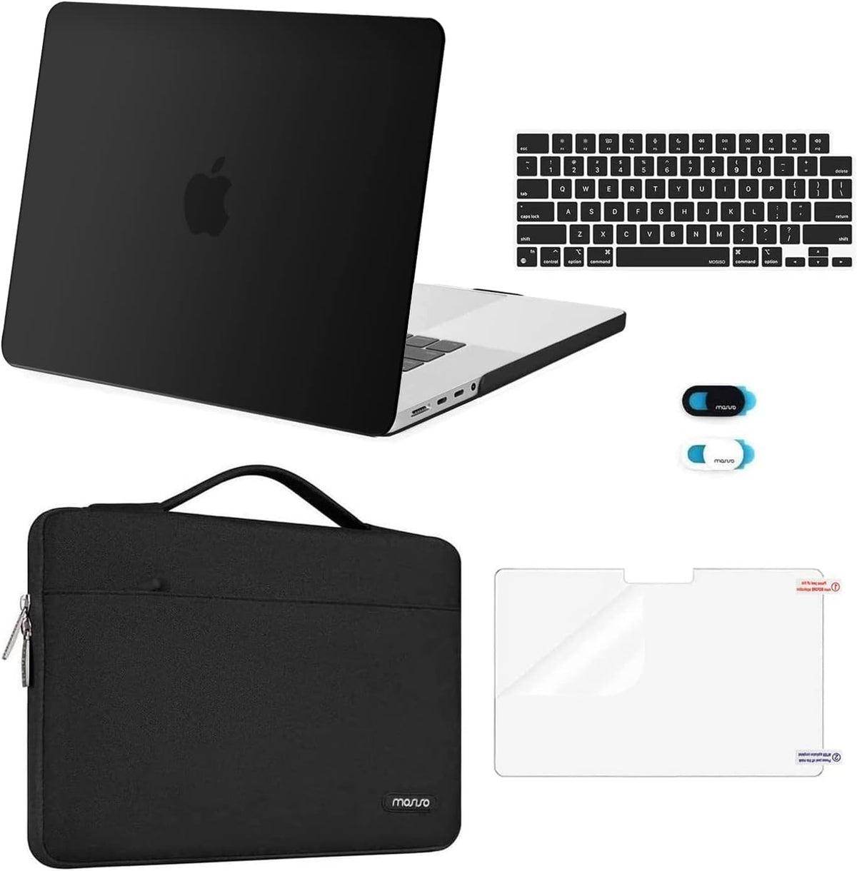Black Plastic Hard Shell Case with Sleeve Bag for MacBook Pro 16 inch D117