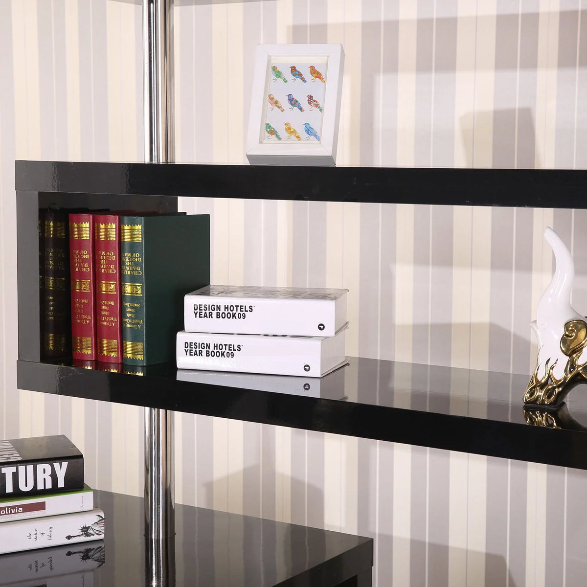 Black Corner Desk and Shelf Combo N411892
