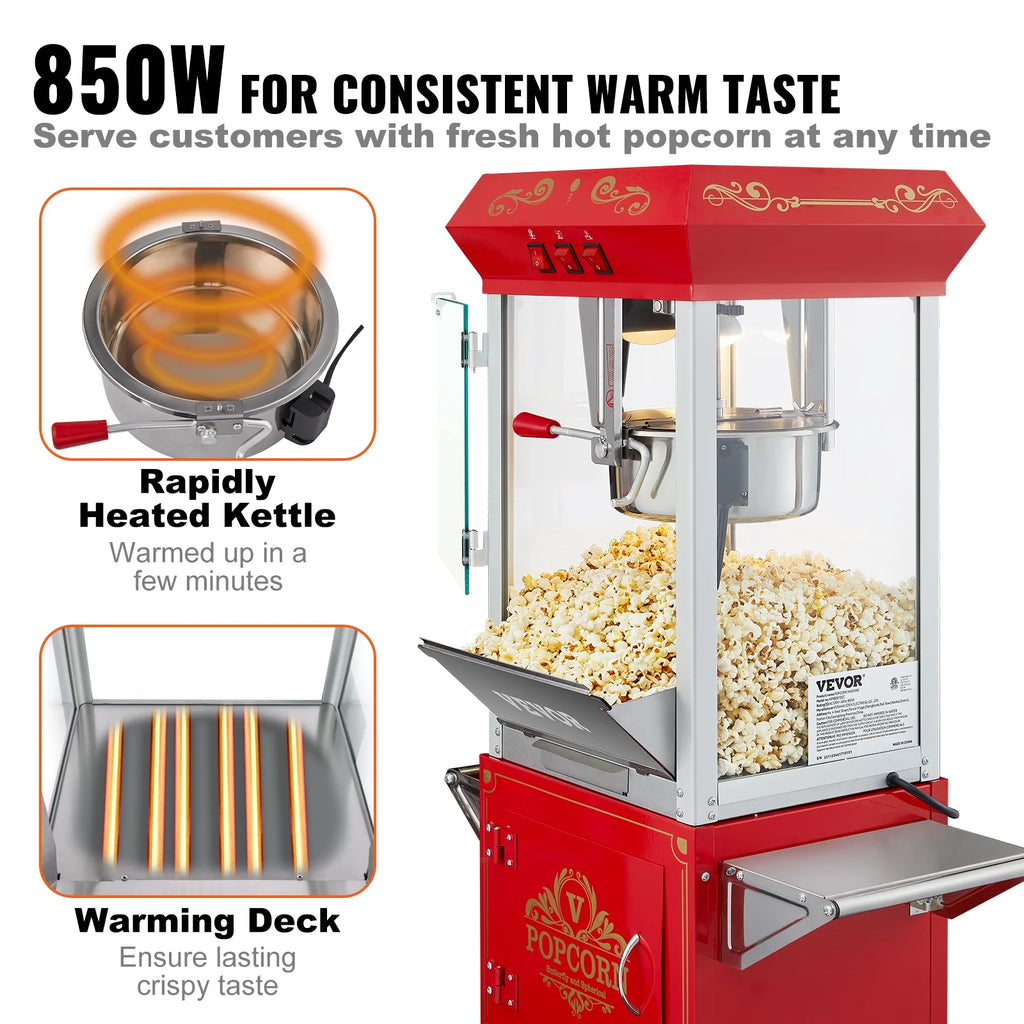 8 oz 48 Cups Red Popcorn Maker Cart H2693