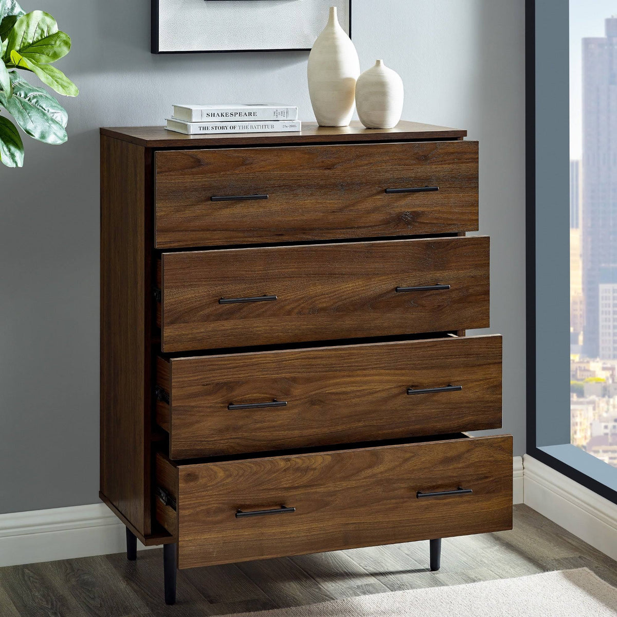 4 Drawer Chest Dark Walnut F225020
