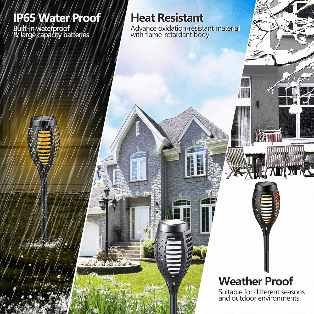 Solar Torch Lights Outdoor Garden Lawn Lights with Realistic Flickering Flames N587