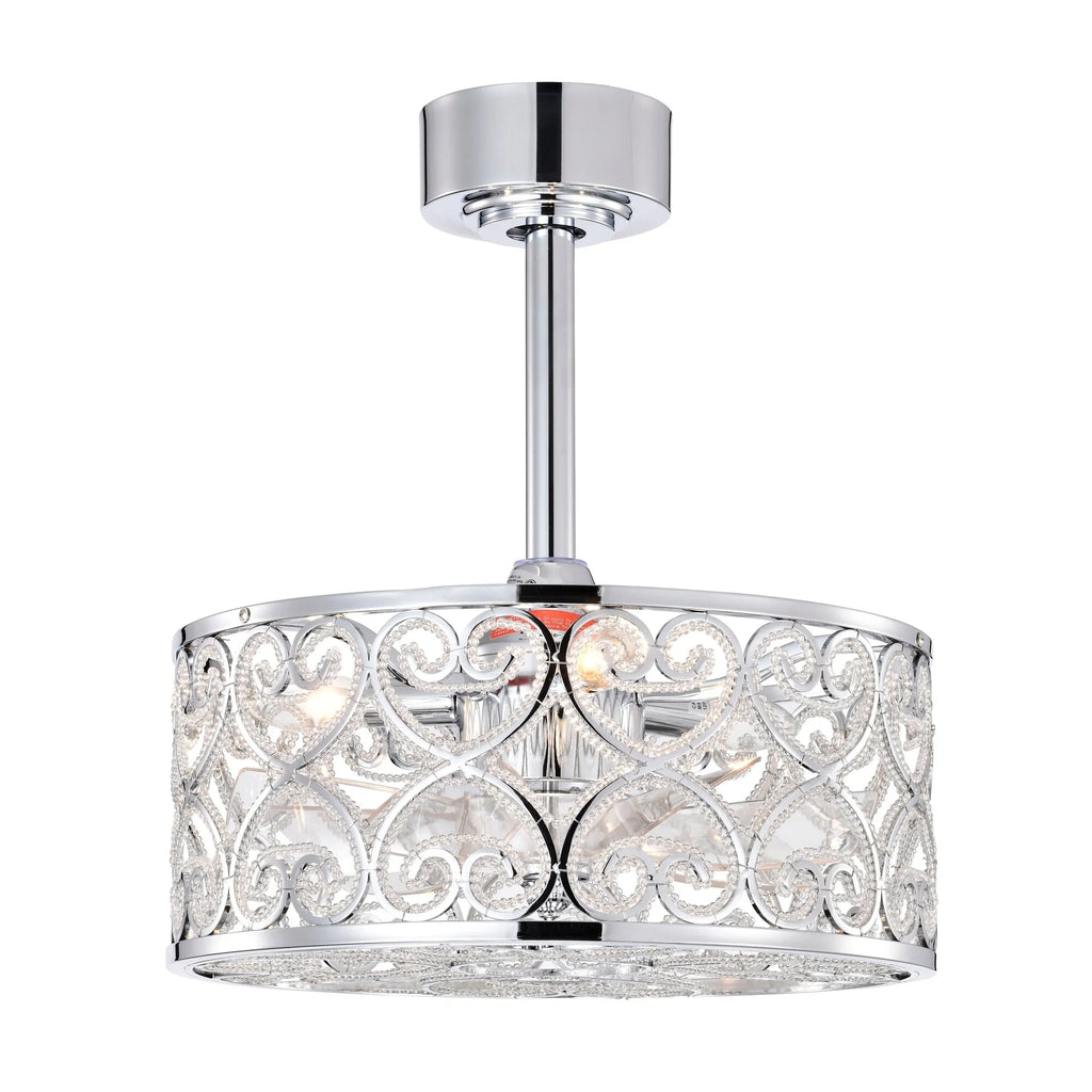 16 Inch Chrome Polish Crystal Fandelier J615222