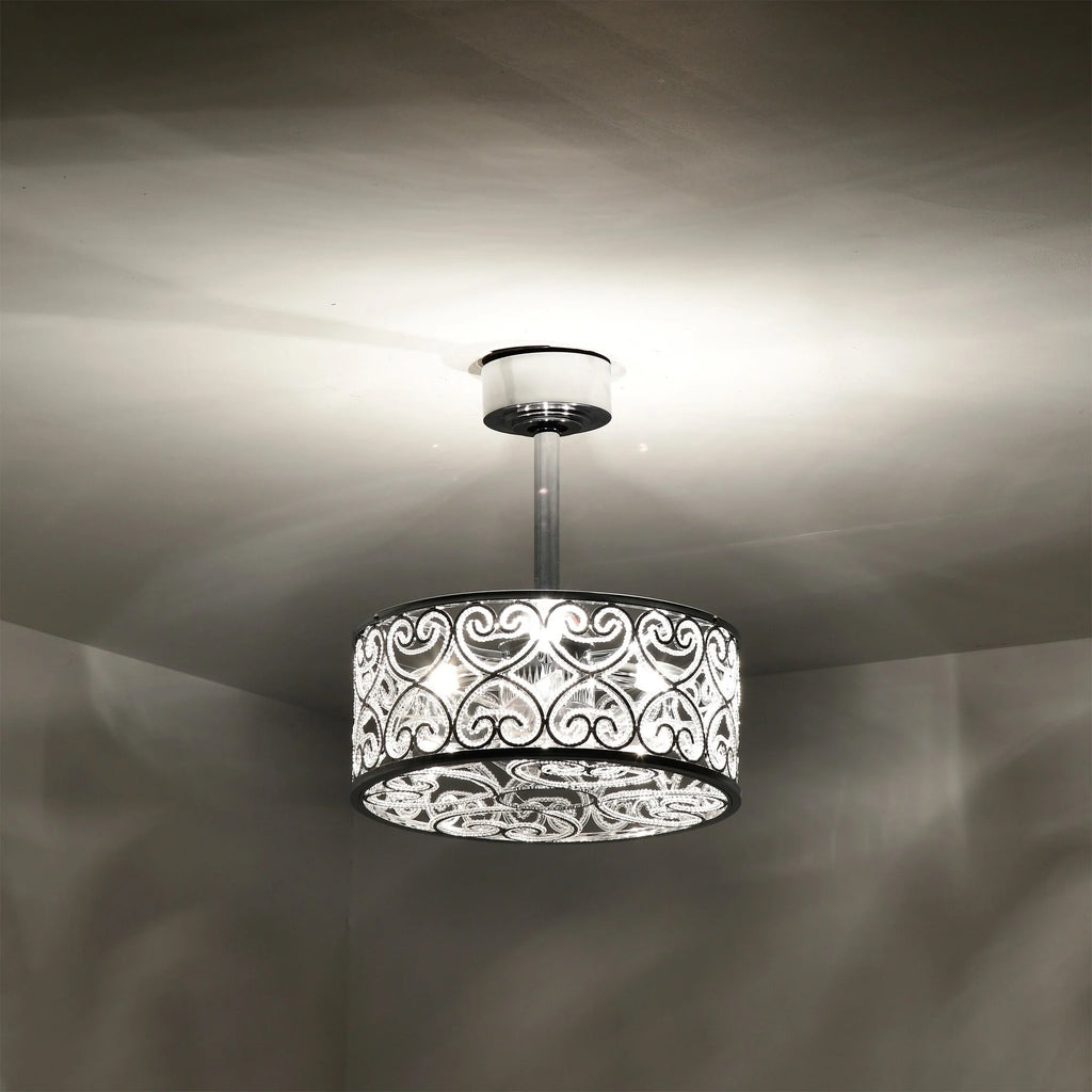 16 Inch Chrome Polish Crystal Fandelier J615222