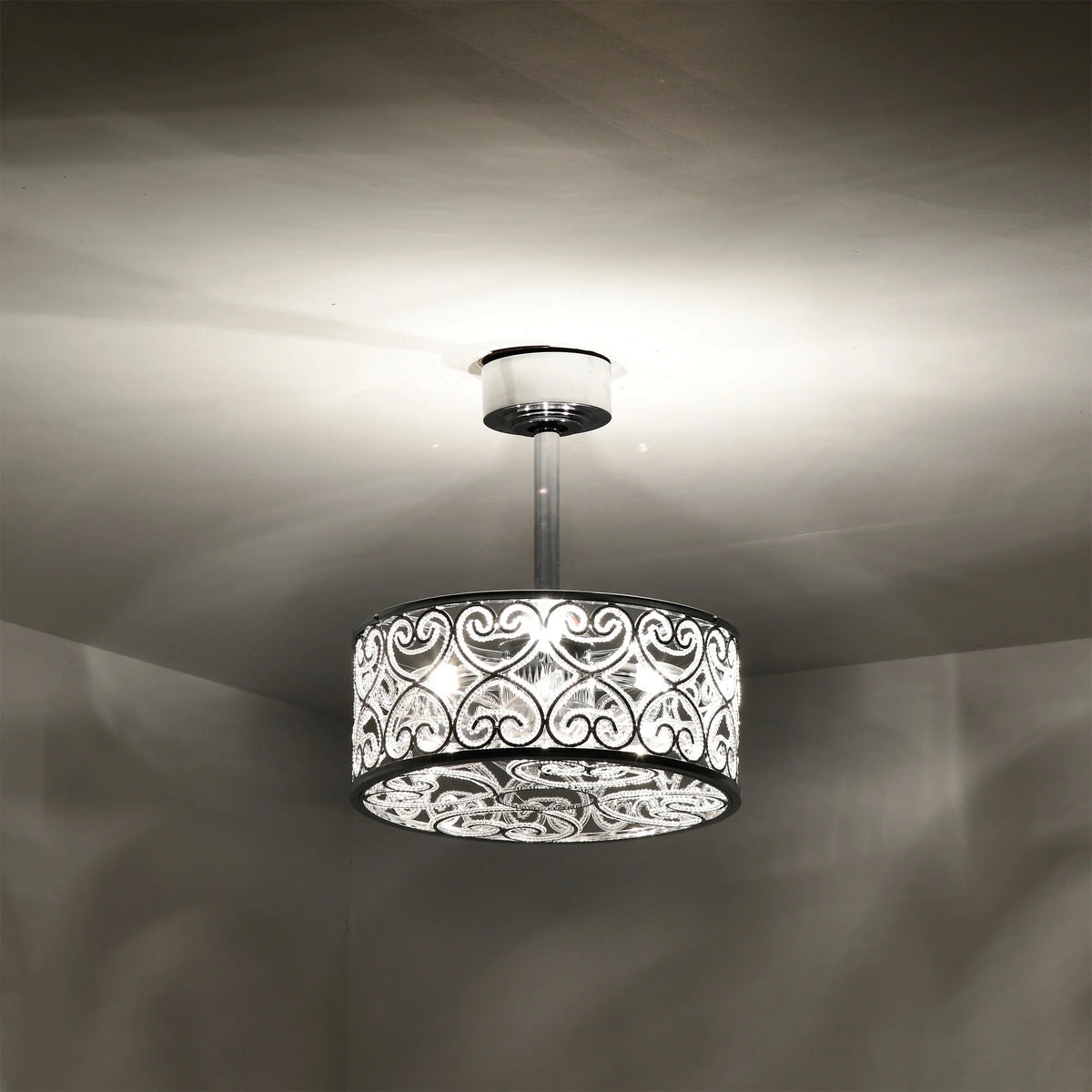 16 Inch Chrome Polish Crystal Fandelier J615222