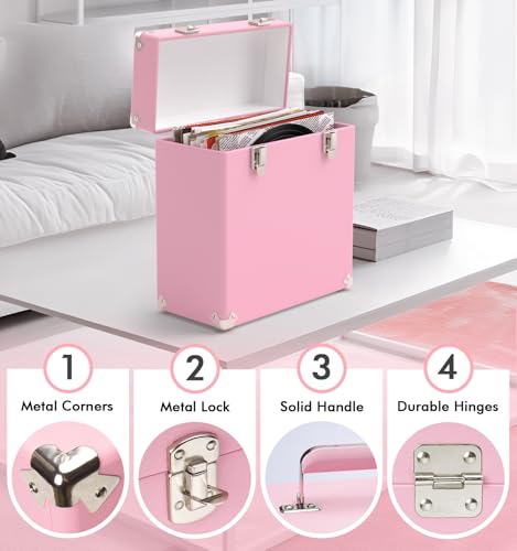 Vinyl Storage and Carrying Case Waterproof Portable Organizer Holds 50 7-12 Inch Records O756419
