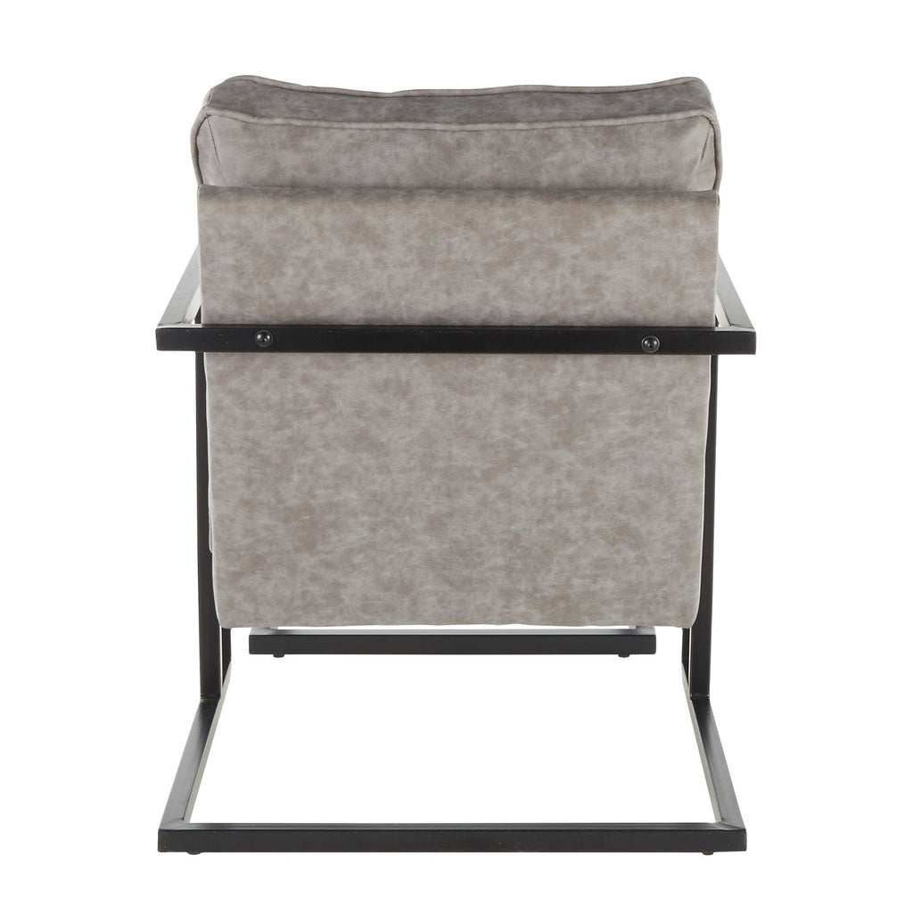 Black/Gray Lounge Chair And Ottoman Set H54026