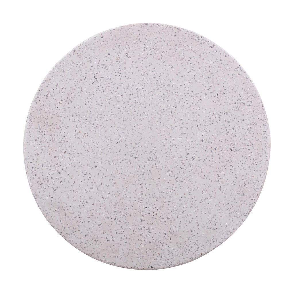 Round Light Speckled Concrete Side Table H3762