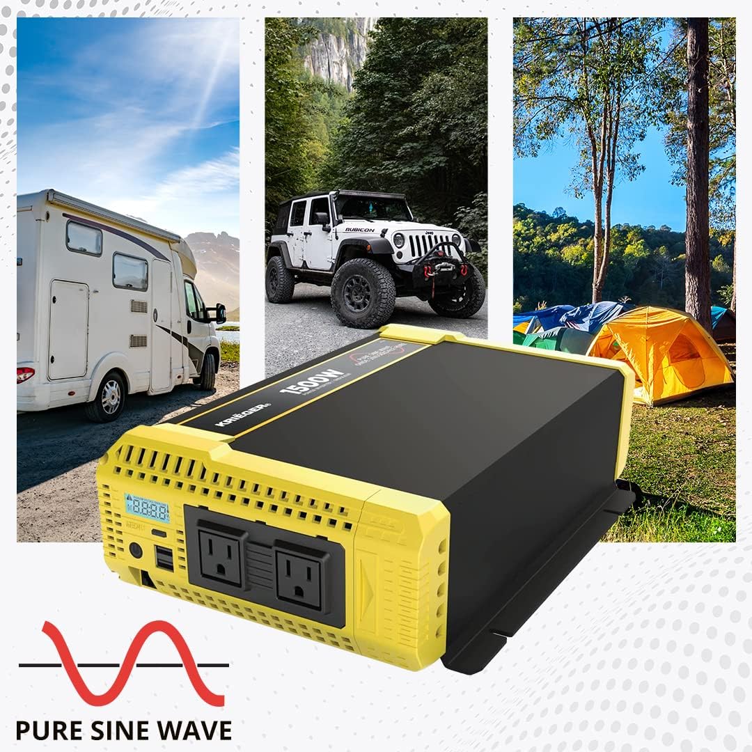 1500 Watt 12V Pure Sine Inverter Dual AC Outlets & USB X46303