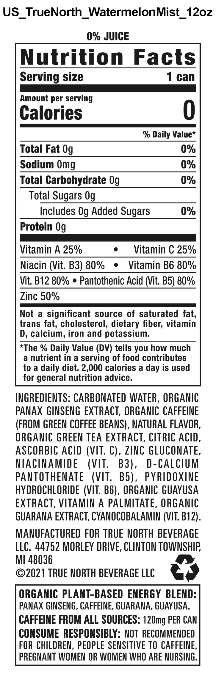 Watermelon Mist Seltzer, 12 fl oz, 12 cans O318039