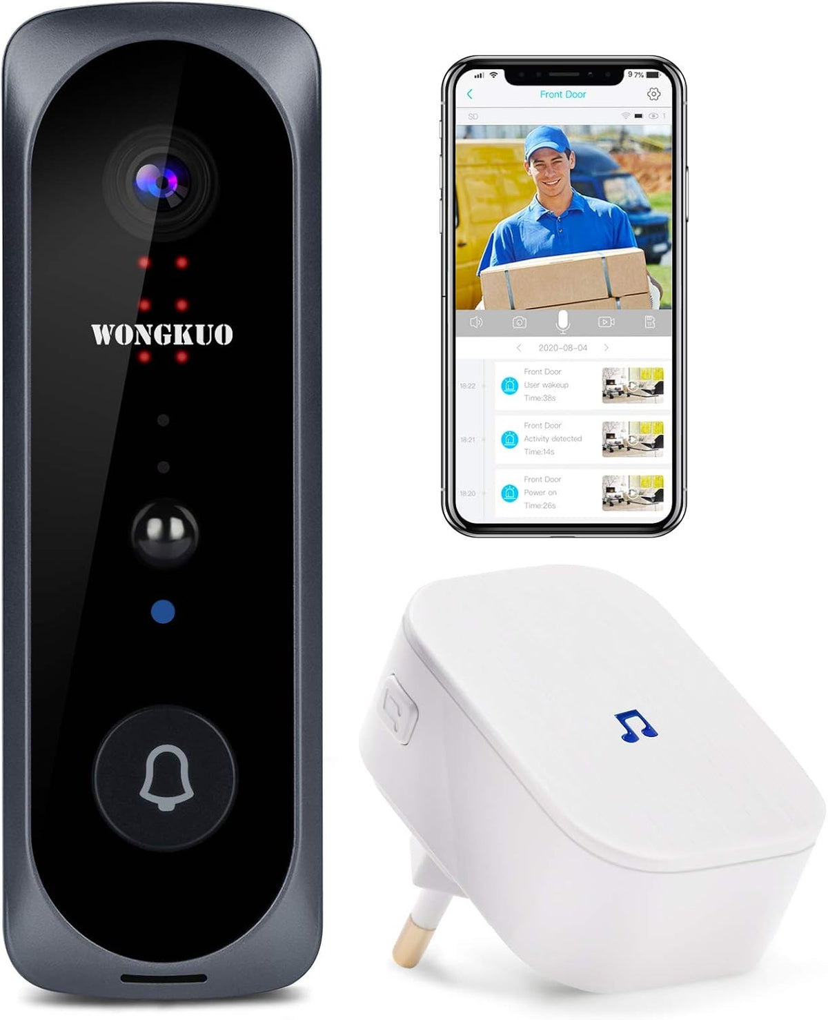 Wireless Video Doorbell Camera with Indoor Chime F9318