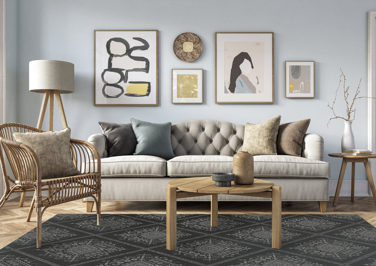 Charcoal Area Rug Q4126