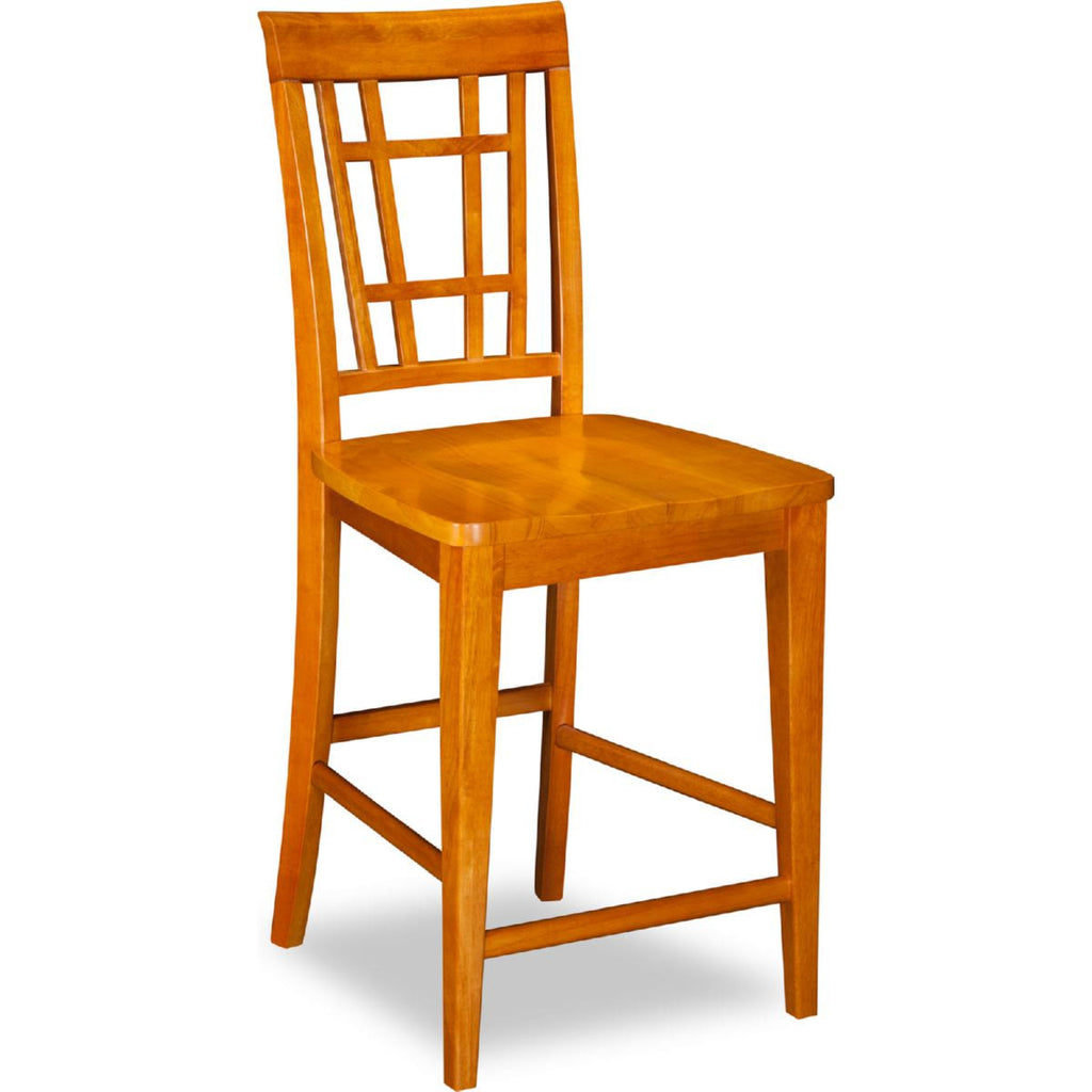 Caramel Latte Pub Chairs Set of 2 with Wood Seat G480172