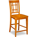 Caramel Latte Pub Chairs Set of 2 with Wood Seat G480172
