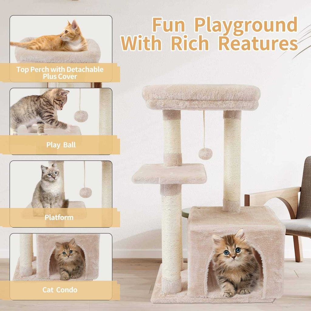 Cat Tree with Scratching Posts and Jump Platform K49512