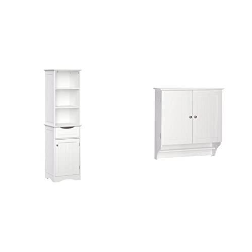 Gray Ashland Bathroom Freestanding Storage Cabinet with Three Open Shelves and Drawer C762643