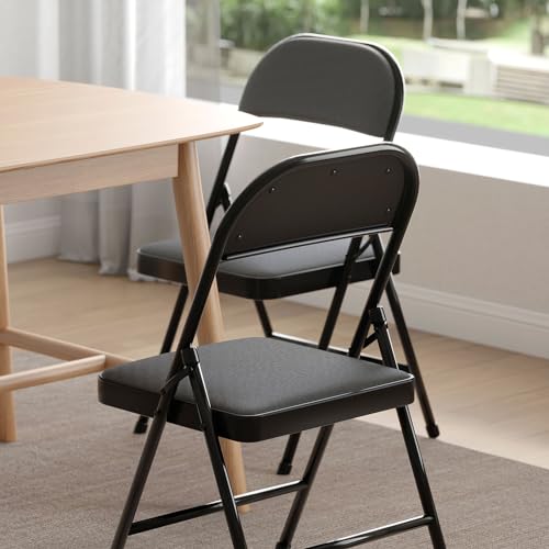 4 Pack Folding Chairs with Padded Cushion and Back D779024