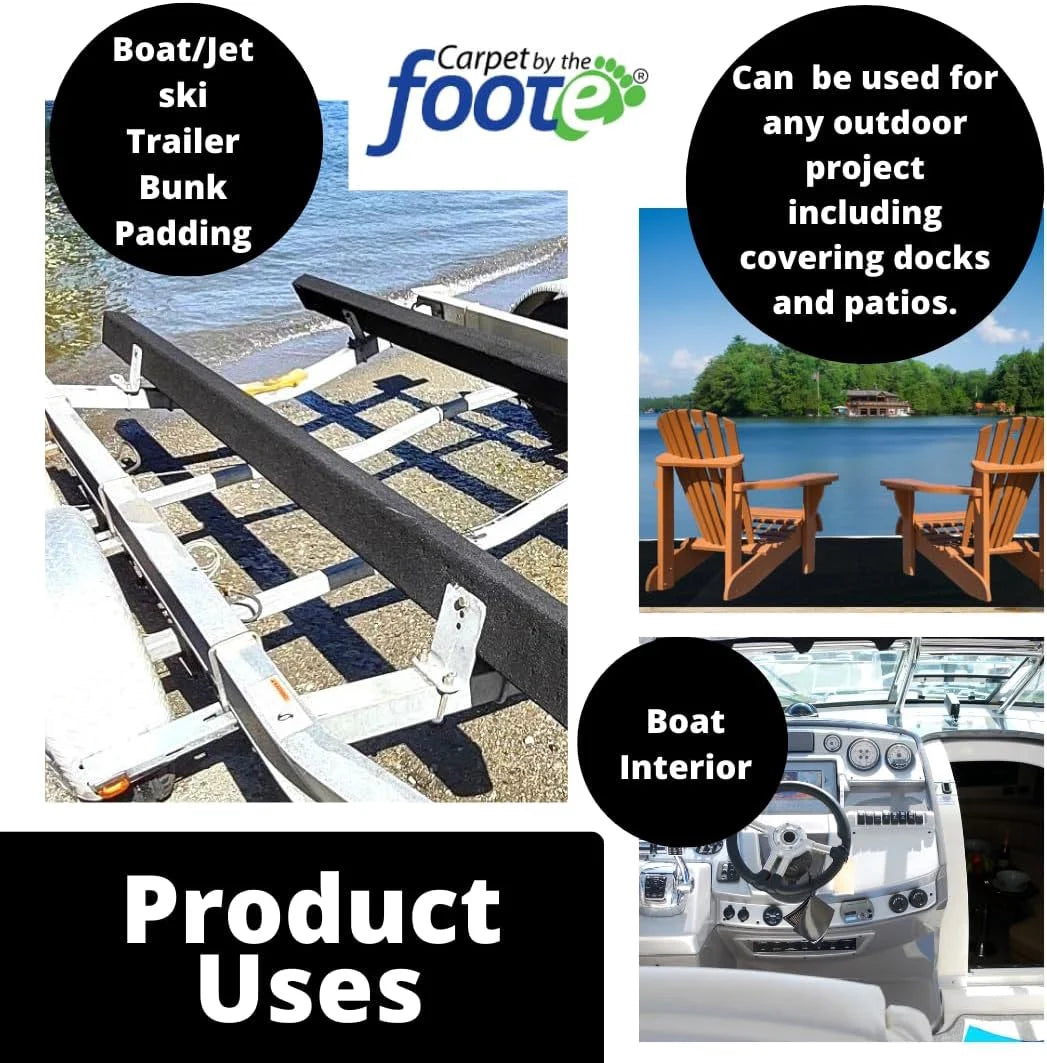 20oz Black Boat Trailer Bunk Carpet B785