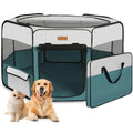 Portable Foldable Pet Playpen with Removable Mesh Shade Cover N92505
