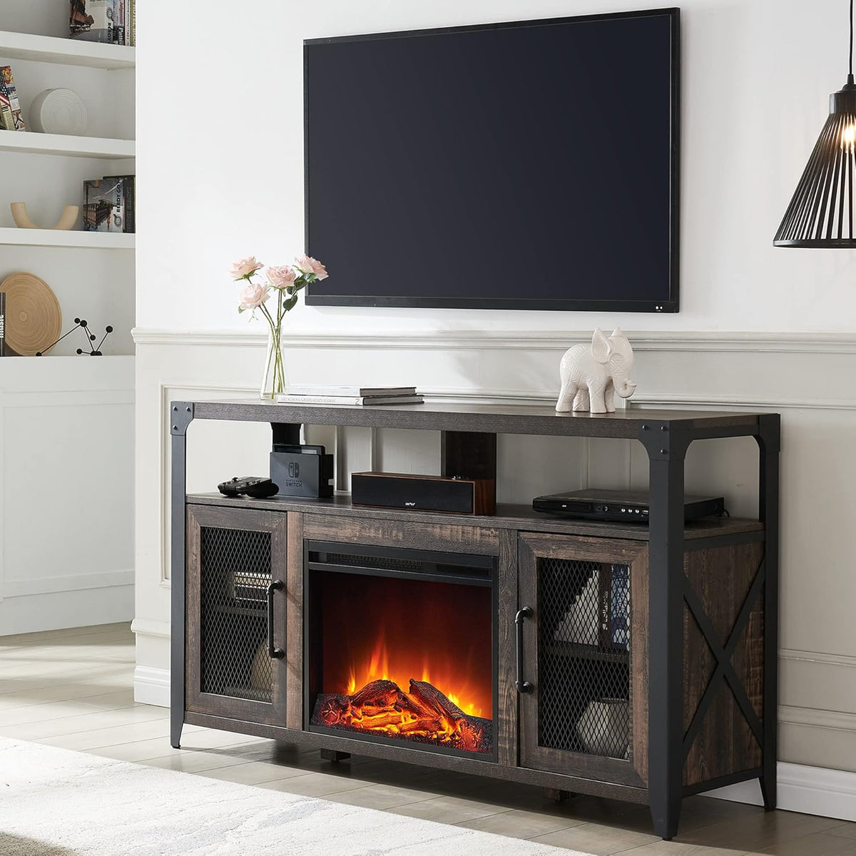 Tall Wood TV Stand for 65 inch TV F90059